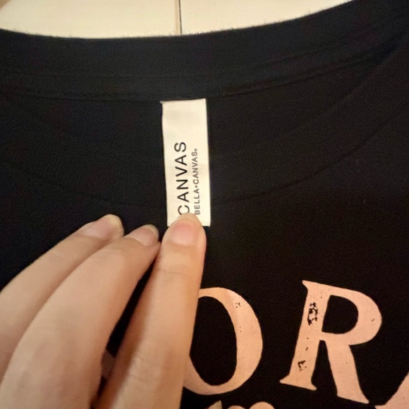 Bella Canvas Black Statement Tee "More Love Less Bullshit" Women's Small - Picture 3 of 4